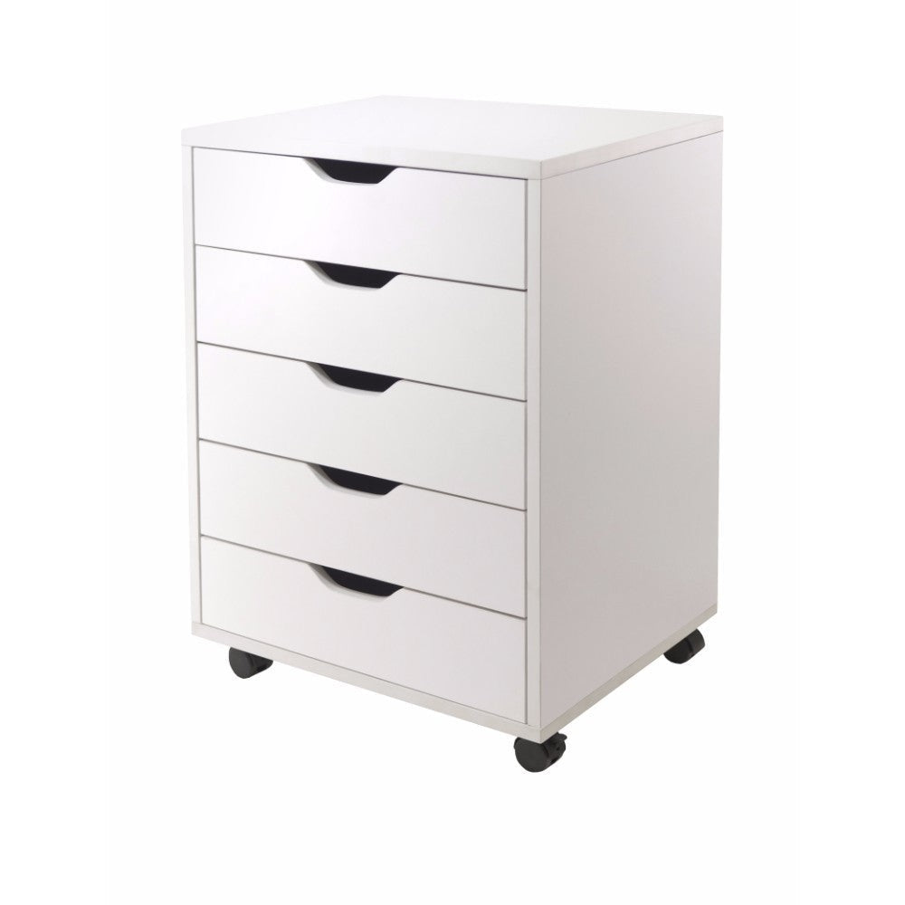 Halifax 5-Drawer Mobile Cabinet, White
