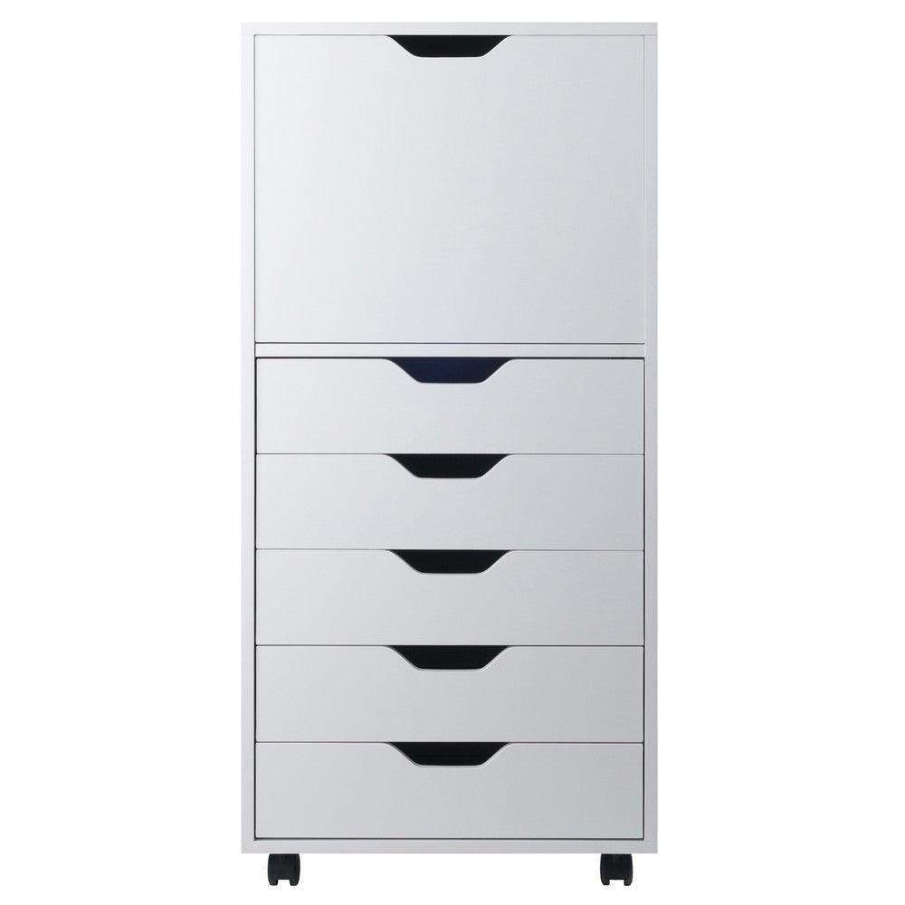 Halifax 5 Drawer Storage Mobile Cabinet White WIN-10616