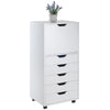 Halifax 5 Drawer Storage Mobile Cabinet White WIN-10616