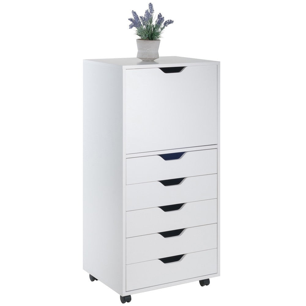 Halifax 5 Drawer Storage Mobile Cabinet White WIN-10616