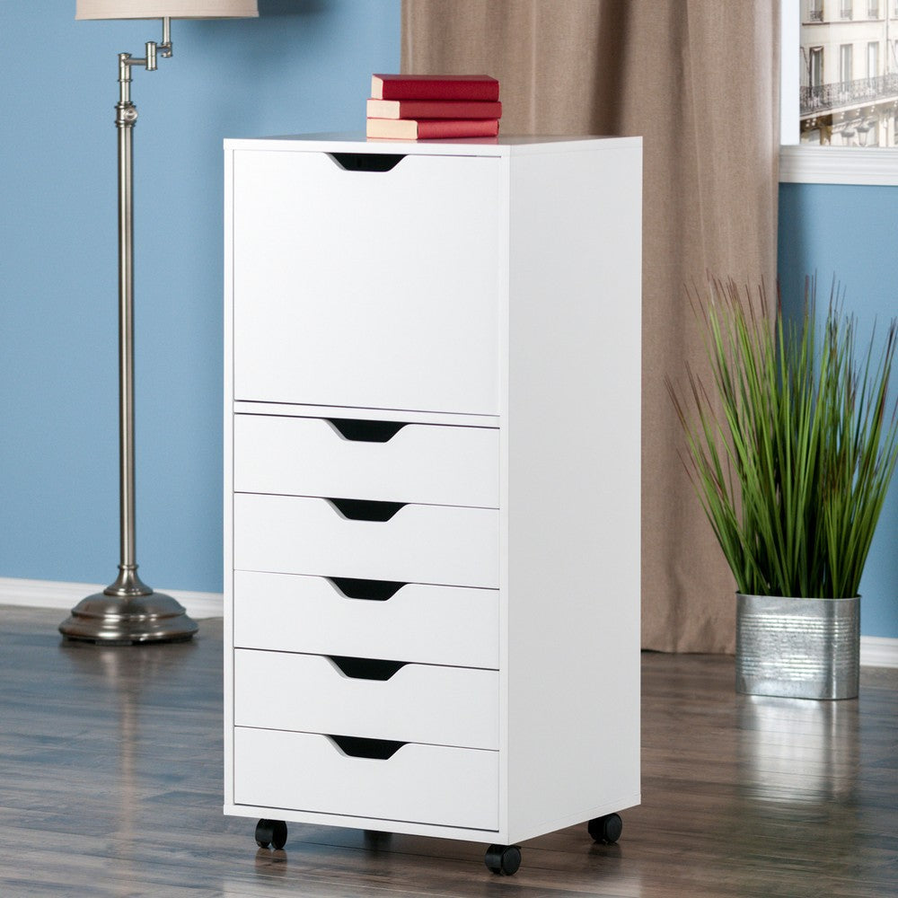 Halifax 5 Drawer Storage Mobile Cabinet, White