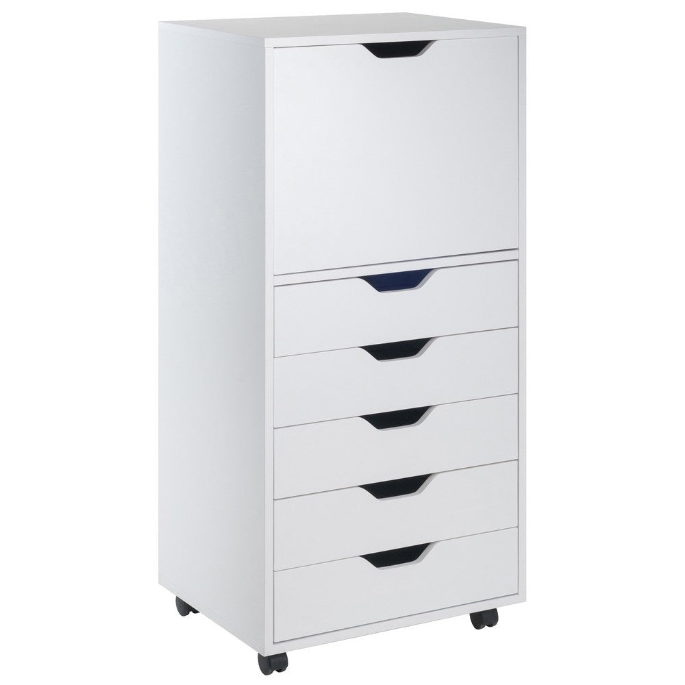 Halifax 5 Drawer Storage Mobile Cabinet, White