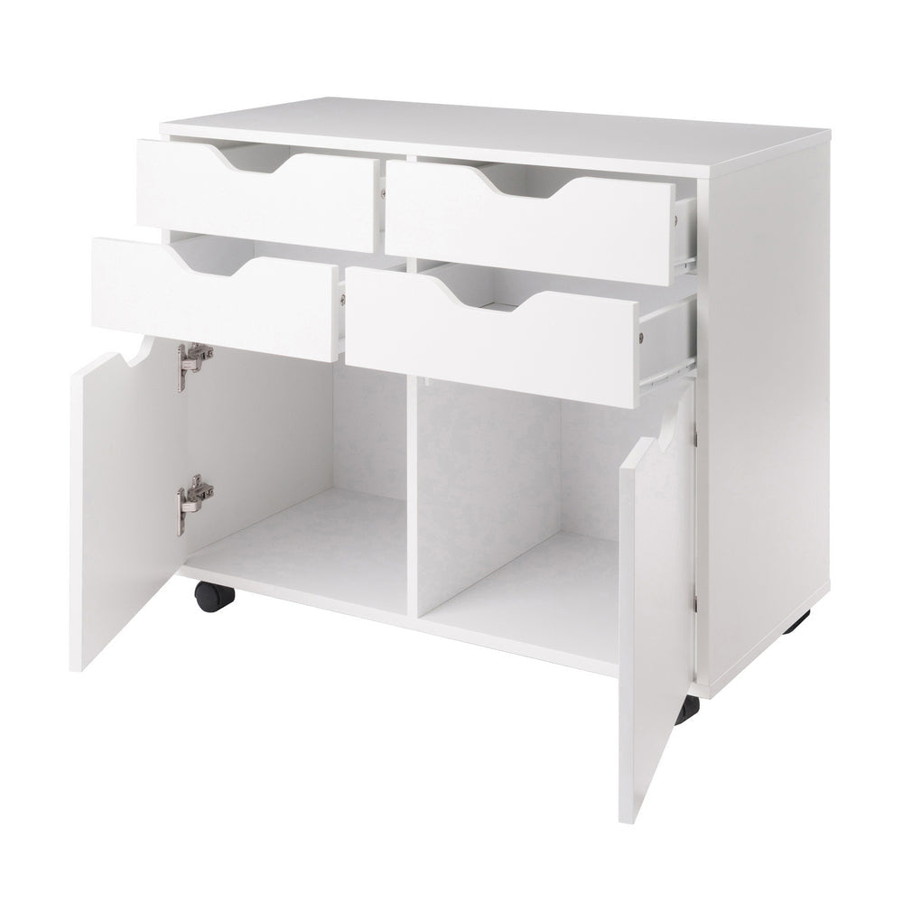 Halifax 2-Door 4-Drawer Mobile Cabinet White WIN-10622