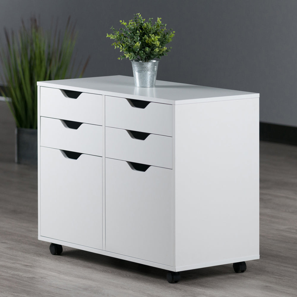 Halifax 2-Door, 4-Drawer Mobile Cabinet, White