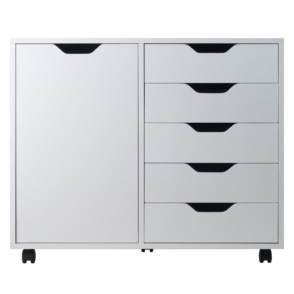 Halifax 5-Drawer Side Storage Mobile Cabinet White WIN-10630