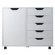 Halifax 5-Drawer Side Storage Mobile Cabinet White WIN-10630