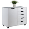 Halifax 5-Drawer Side Storage Mobile Cabinet White WIN-10630