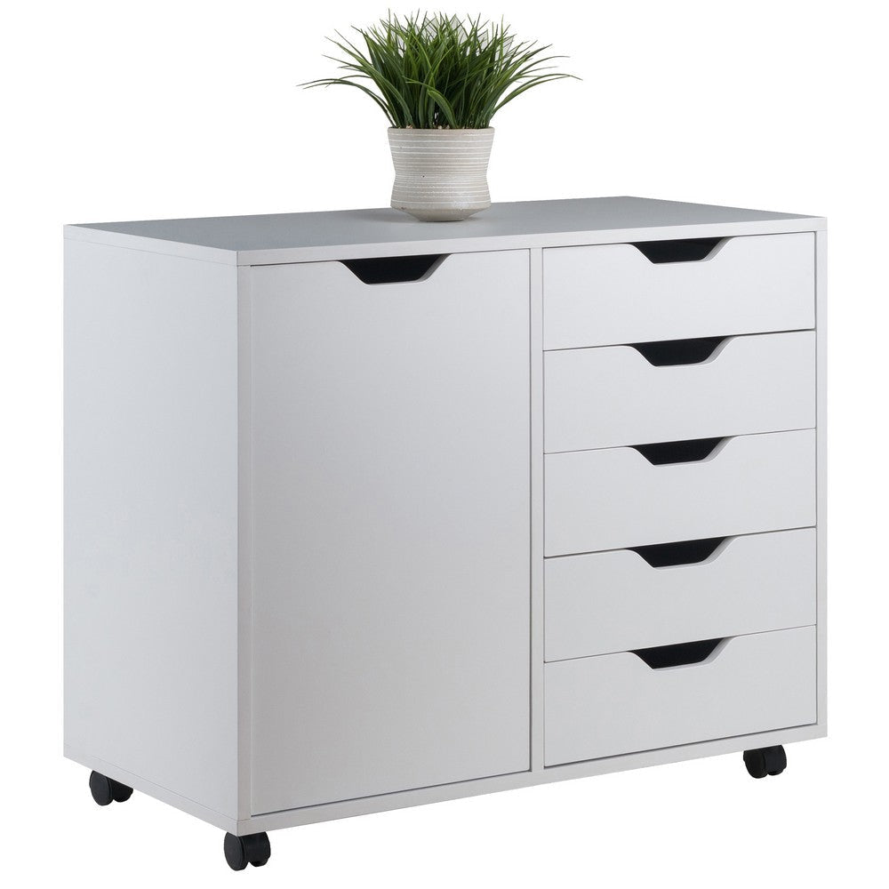 Halifax 5-Drawer Side Storage Mobile Cabinet White WIN-10630