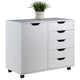 Halifax 5-Drawer Side Storage Mobile Cabinet White WIN-10630