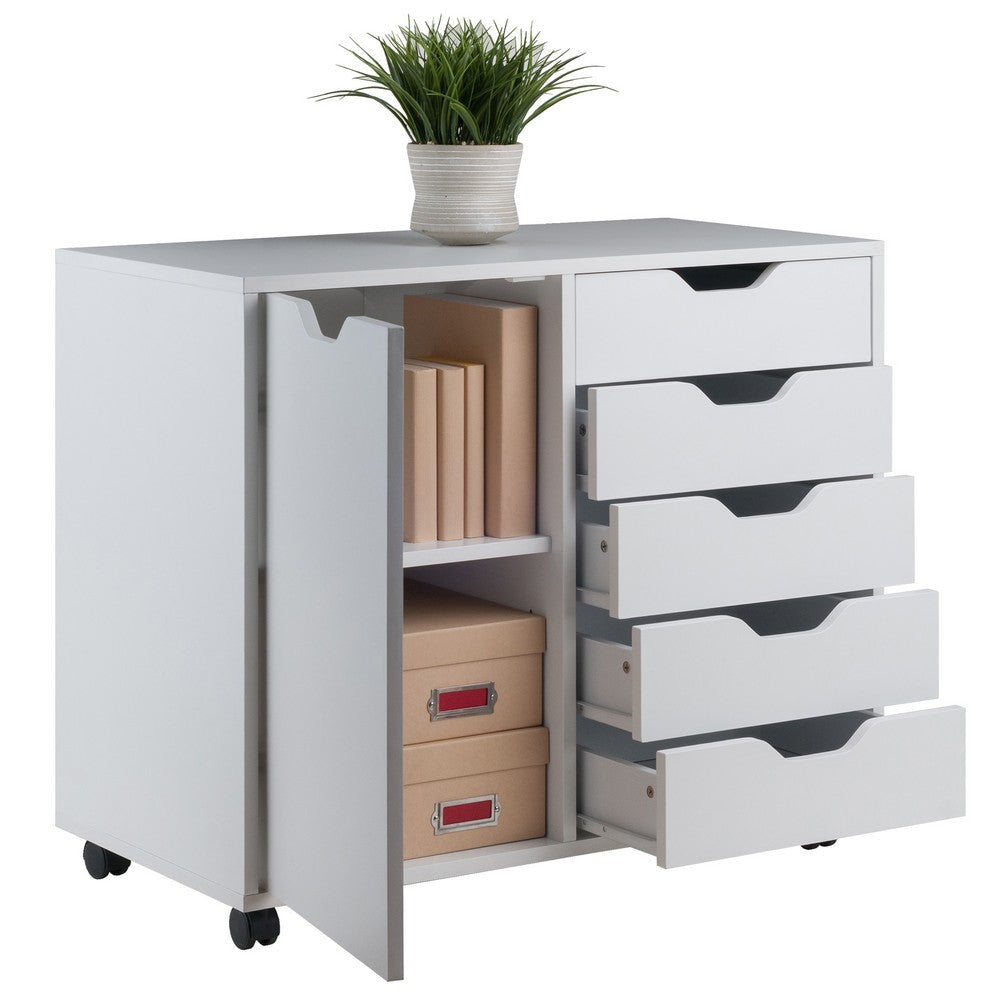 Halifax 5-Drawer Side Storage Mobile Cabinet White WIN-10630