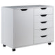 Halifax 5-Drawer, Side Storage Mobile Cabinet, White