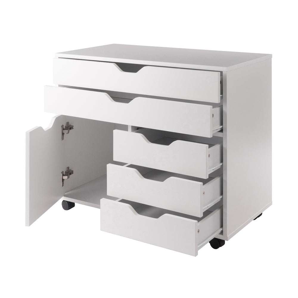 Halifax 3-Section Multi-Storage Mobile Cabinet White WIN-10633