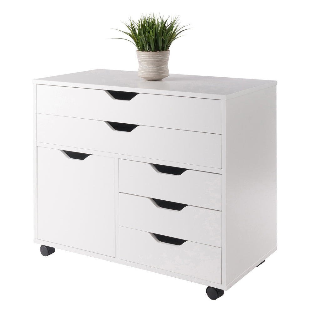 Halifax 3-Section Multi-Storage Mobile Cabinet White WIN-10633