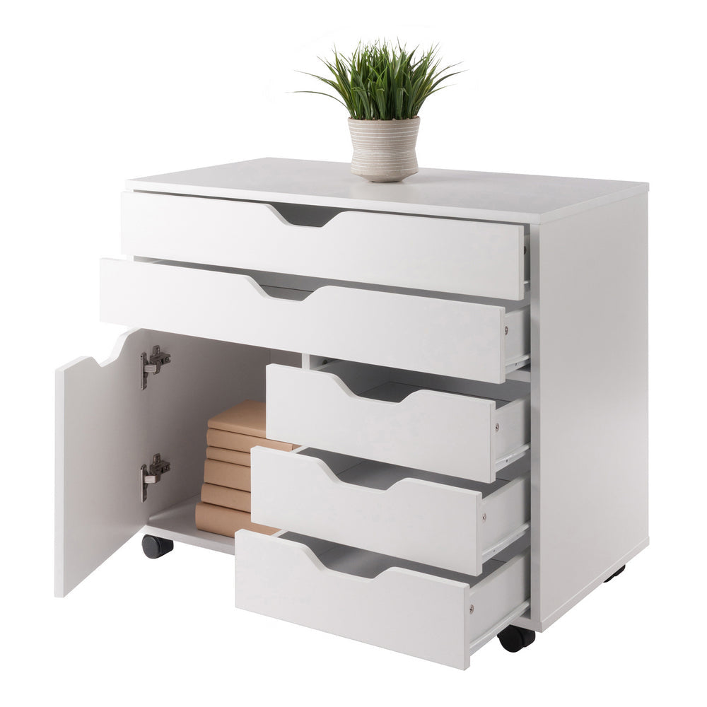 Halifax 3-Section Multi-Storage Mobile Cabinet White WIN-10633