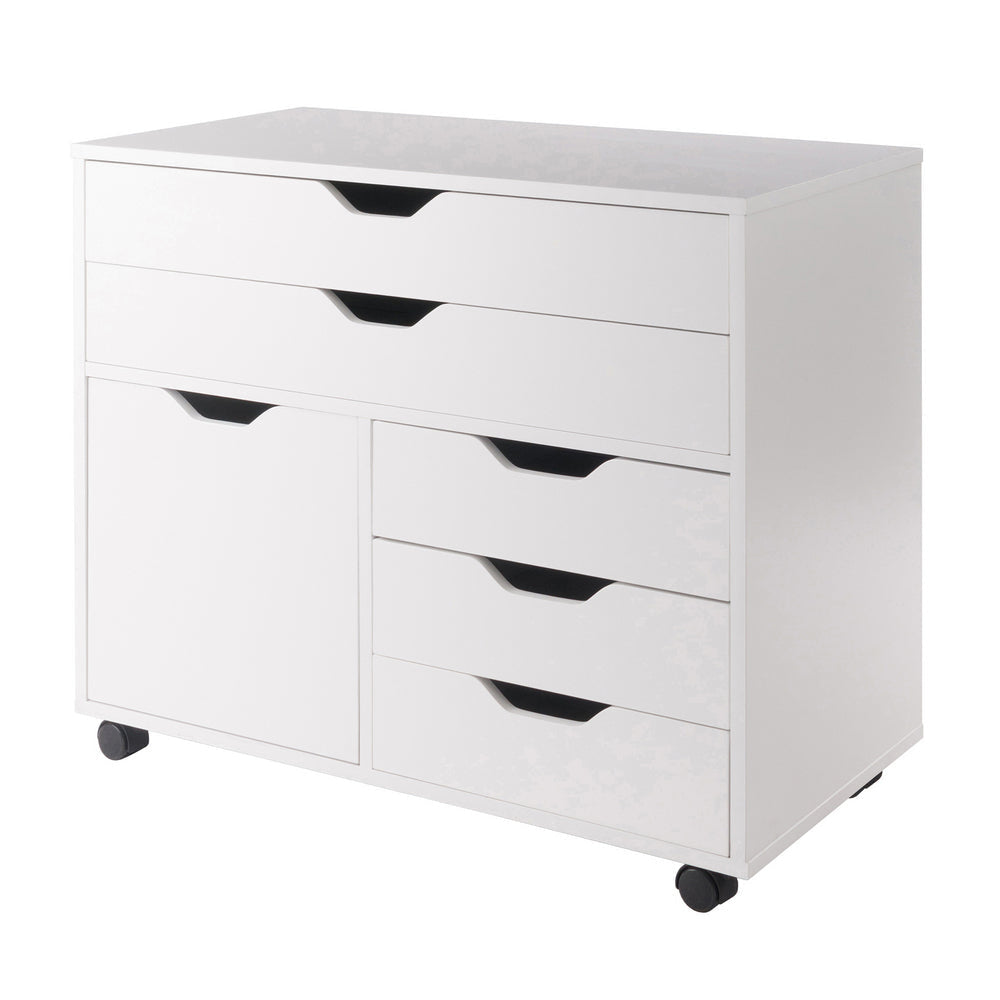 Halifax 3-Section Multi-Storage Mobile Cabinet, White