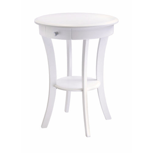 Sasha Round Accent Table, White