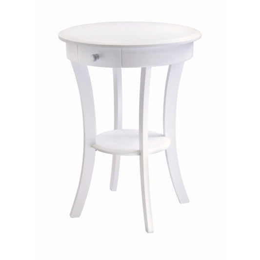 Sasha Round Accent Table, White