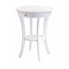 Sasha Round Accent Table, White