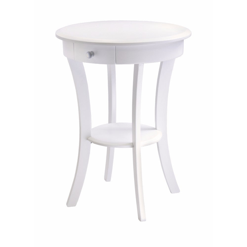 Sasha Round Accent Table, White