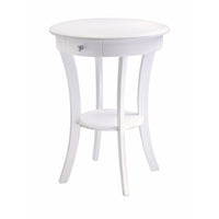 Sasha Round Accent Table, White