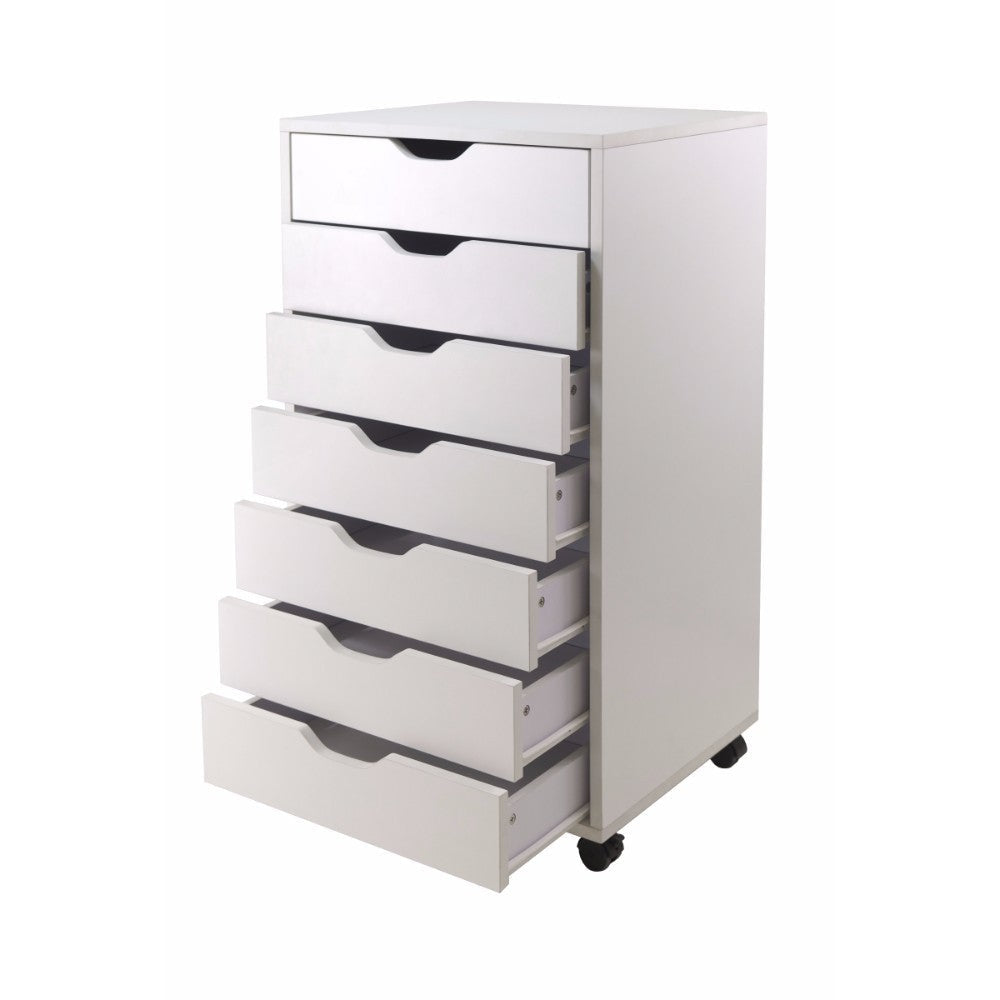 Halifax 7-Drawer Mobile Cabinet White WIN-10792