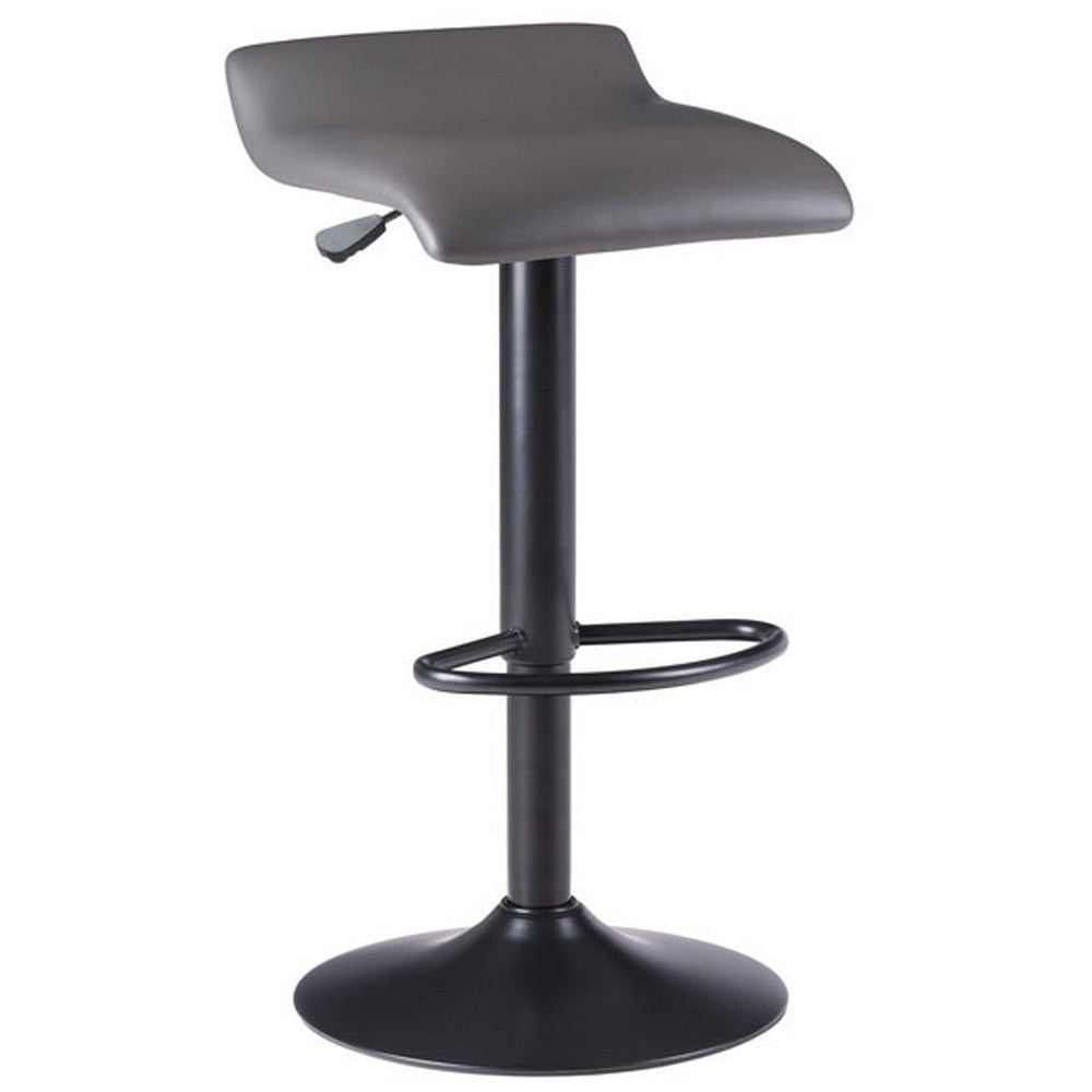 Tarah 2-Pc Adjustable Swivel Seat Stool Set Black and Slate Gray WIN-16232