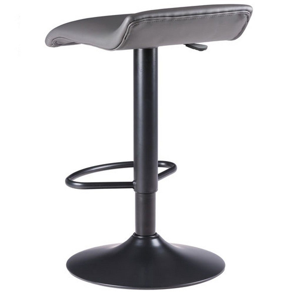 Tarah 2-Pc Adjustable Swivel Seat Stool Set Black and Slate Gray WIN-16232