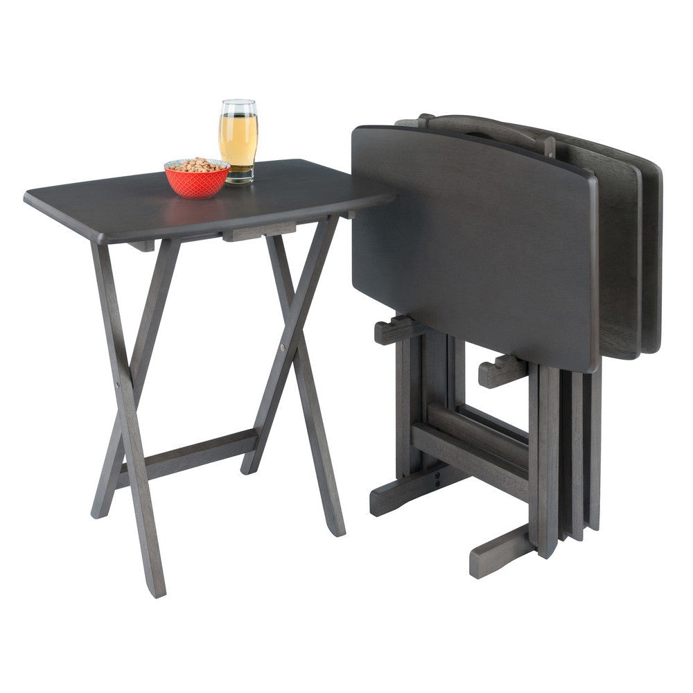 Dylan 5-Pc Oversized Snack Table Set Oyster Gray WIN-16517