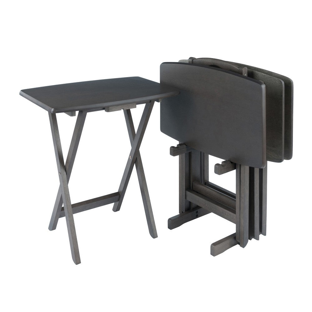 Dylan 5-Pc Oversized Snack Table Set Oyster Gray WIN-16517