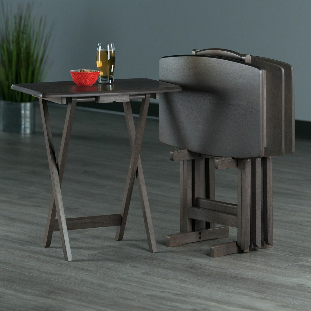 Dylan 5-Pc Oversized Snack Table Set, Oyster Gray