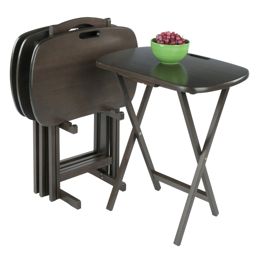 Lucca 5-Pc Snack Table Set Oyster Gray WIN-16577