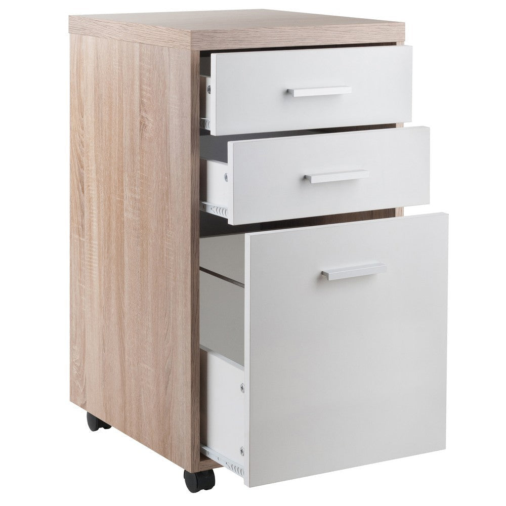 Kenner File Cabinet 2-Drawer Reclaimed Wood and White WIN-18316