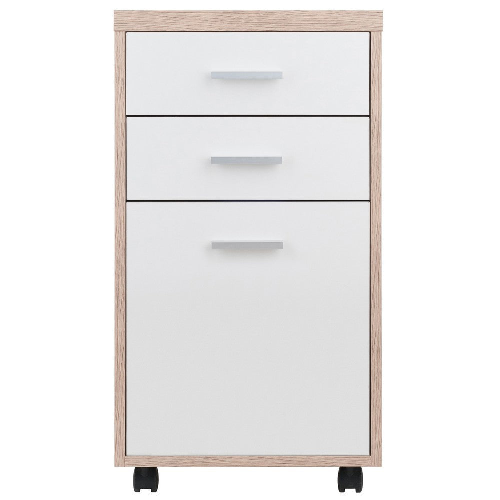 Kenner File Cabinet 2-Drawer Reclaimed Wood and White WIN-18316
