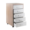 Kenner 5-Drawer Cabinet Reclaimed Wood and White WIN-18556