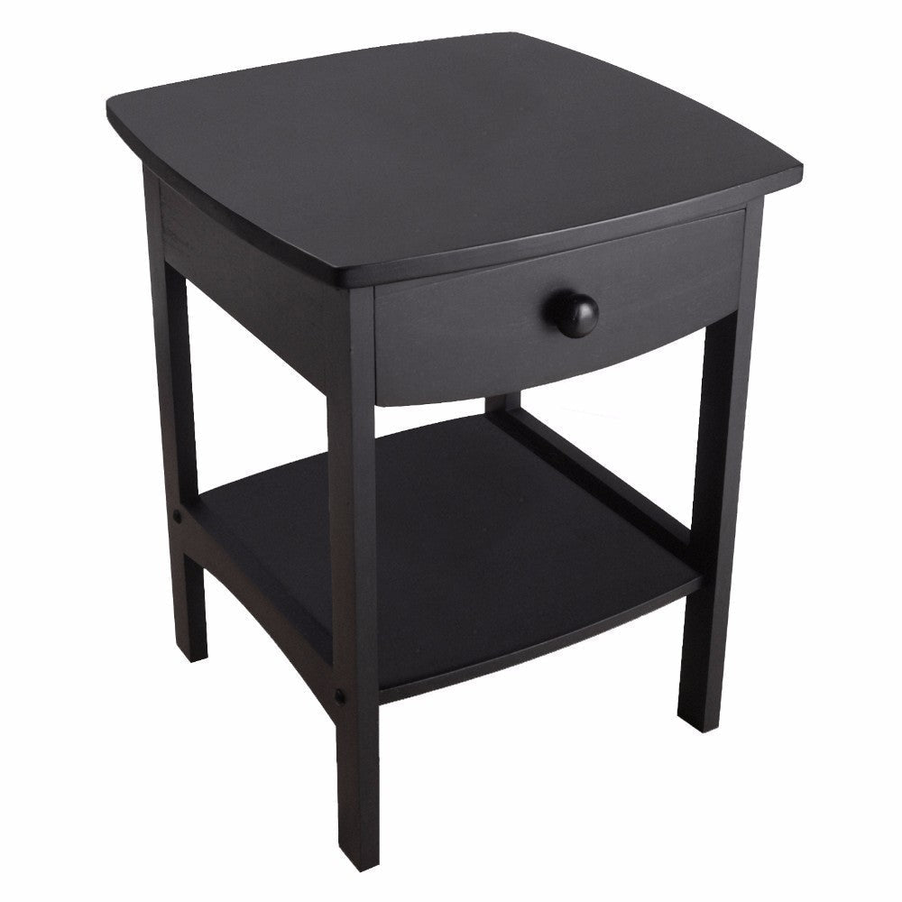 Claire Curved Accent Table, Nightstand, Black