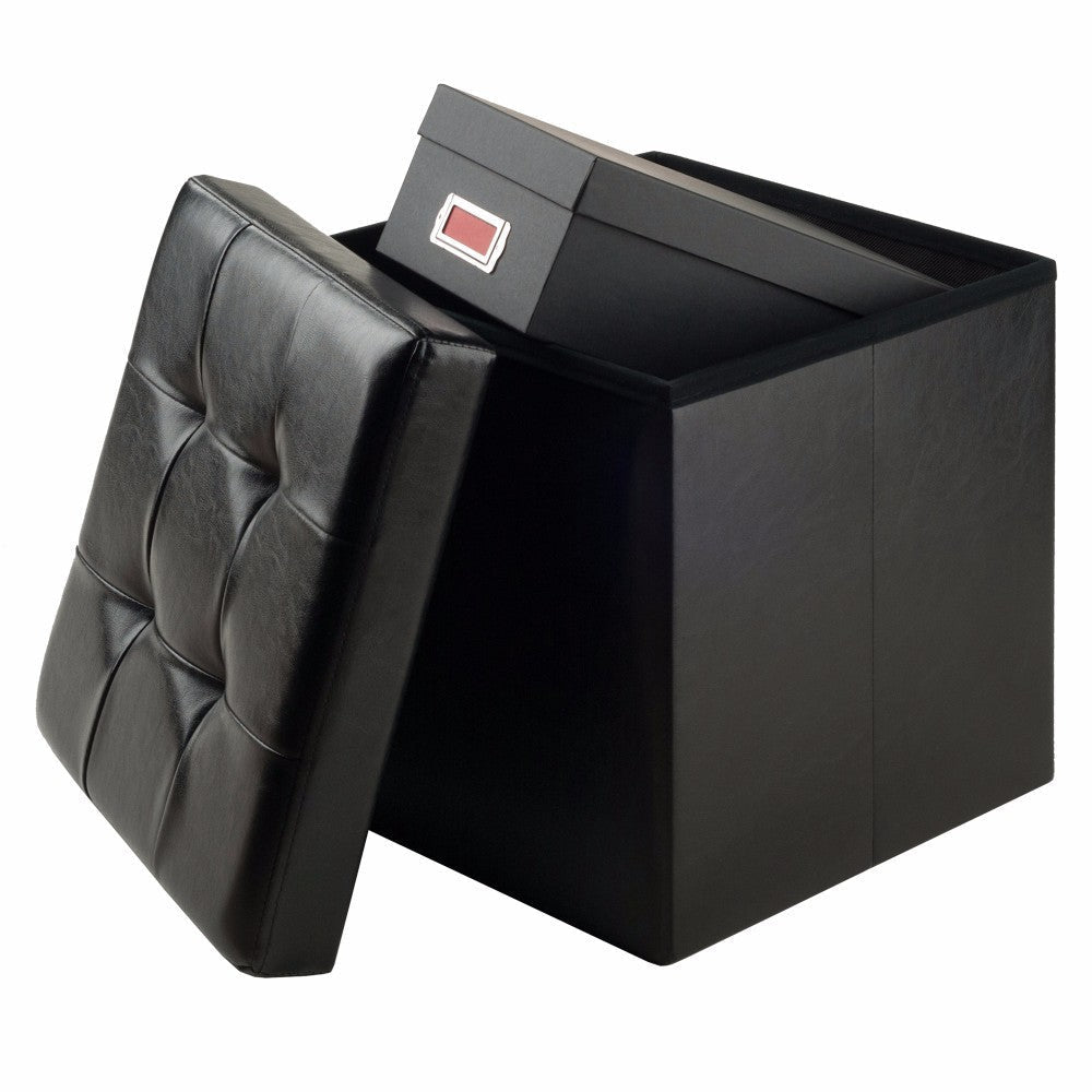 Ashford Square Storage Ottoman Black WIN-20415