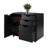 Halifax 2-Section Mobile Filing Cabinet Black WIN-20431