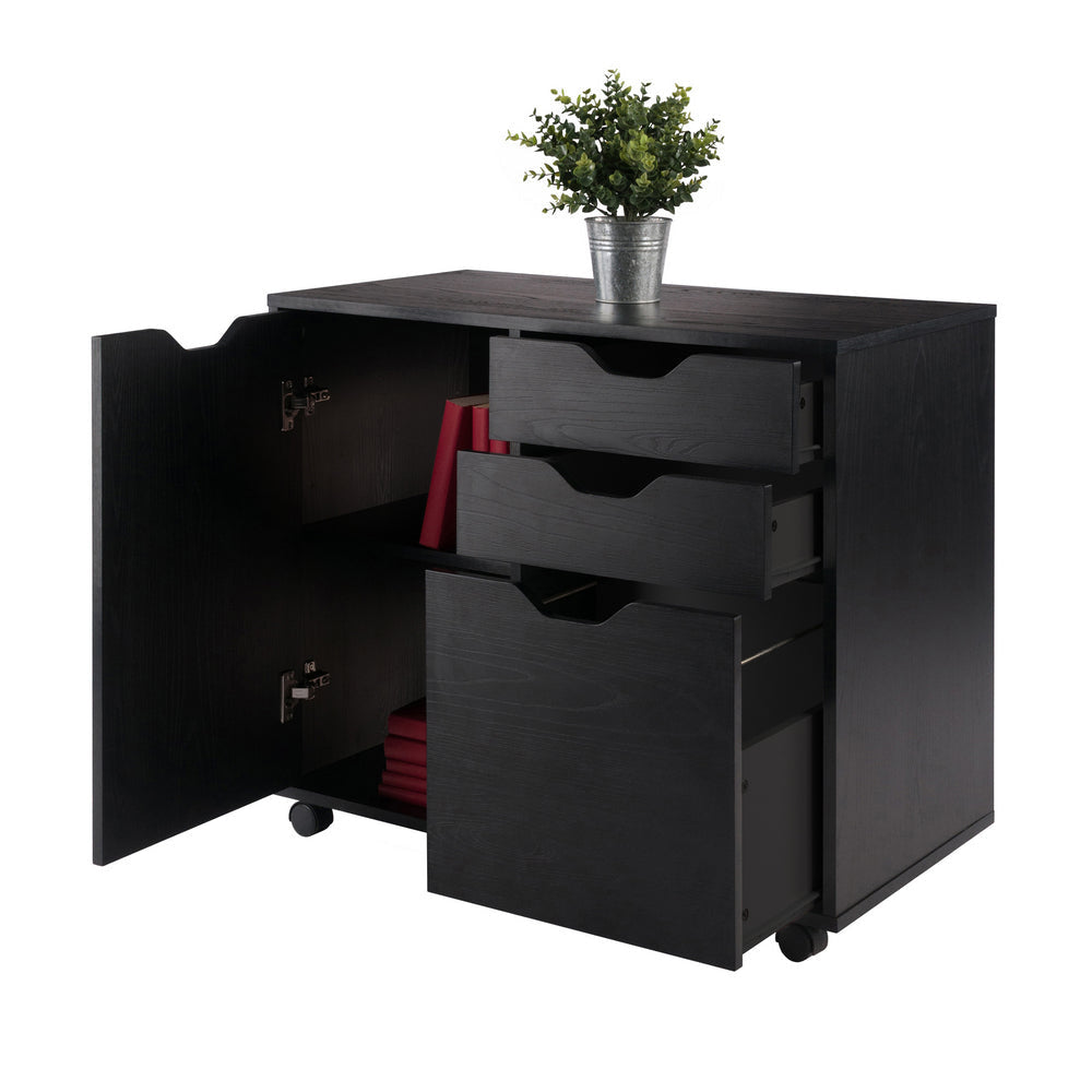 Halifax 2-Section Mobile Filing Cabinet Black WIN-20431