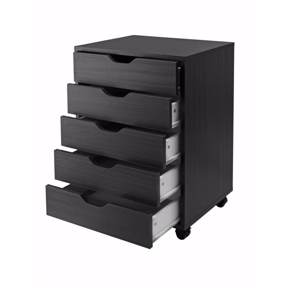 Halifax 5-Drawer Mobile Cabinet Black WIN-20519