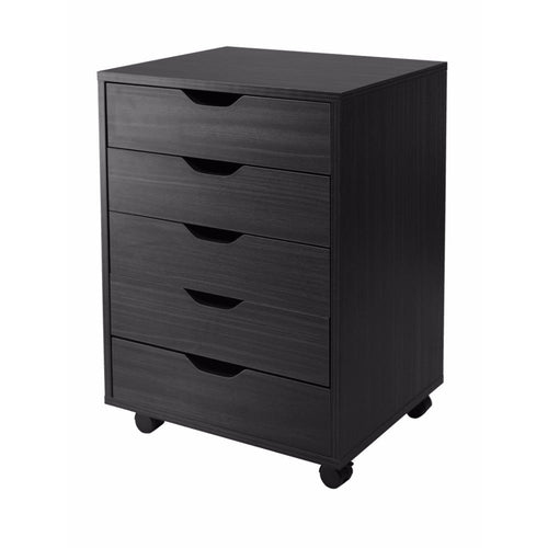 Halifax 5-Drawer Mobile Cabinet, Black