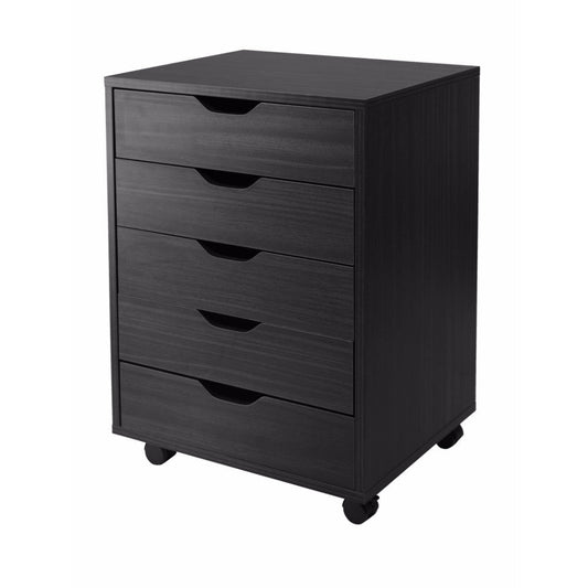 Halifax 5-Drawer Mobile Cabinet, Black