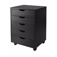 Halifax 5-Drawer Mobile Cabinet, Black