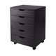 Halifax 5-Drawer Mobile Cabinet, Black