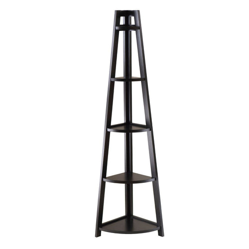 Adam 5-Tier A-Frame Corner Shelf, Black