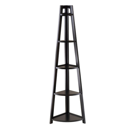 Adam 5-Tier A-Frame Corner Shelf, Black