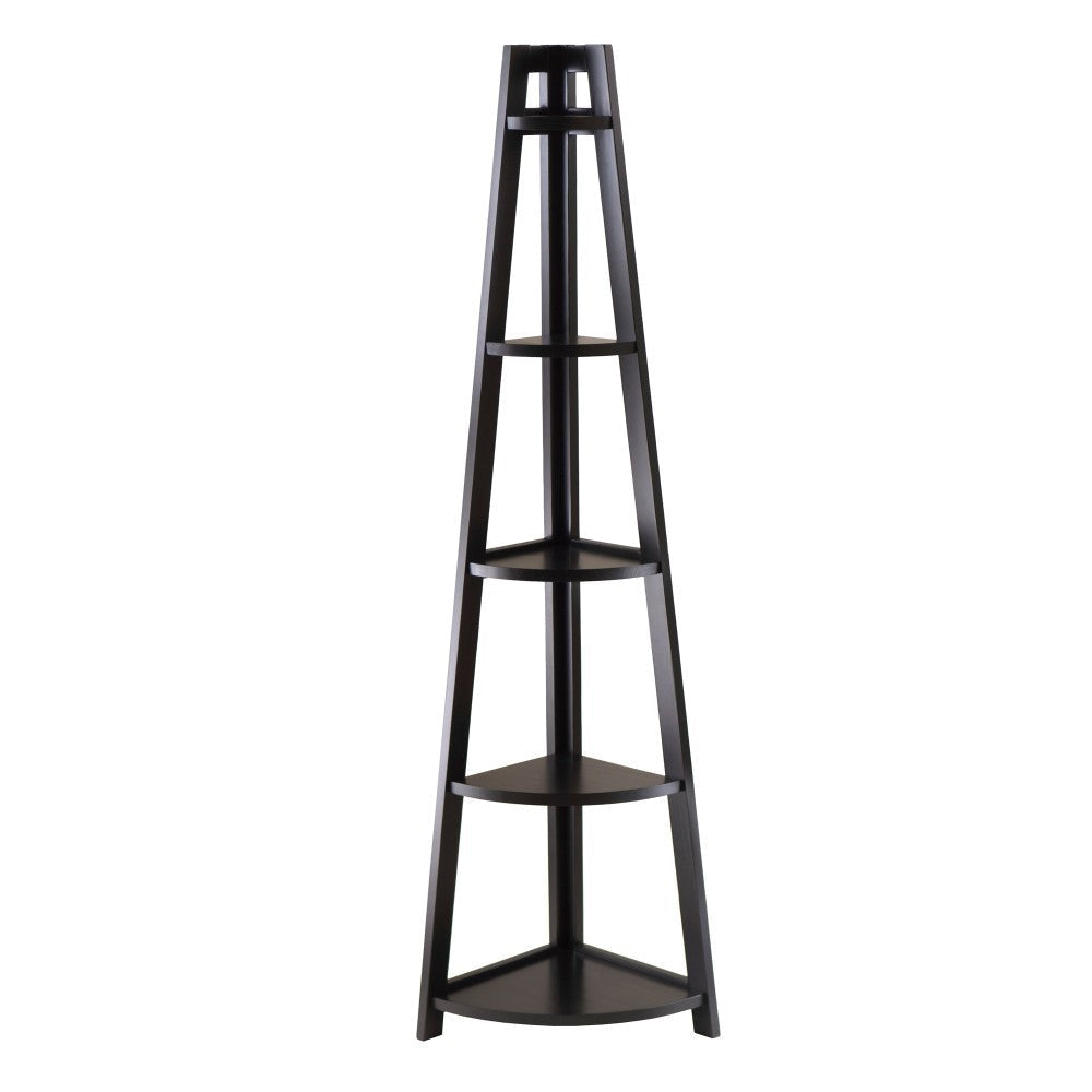 Adam 5-Tier A-Frame Corner Shelf, Black