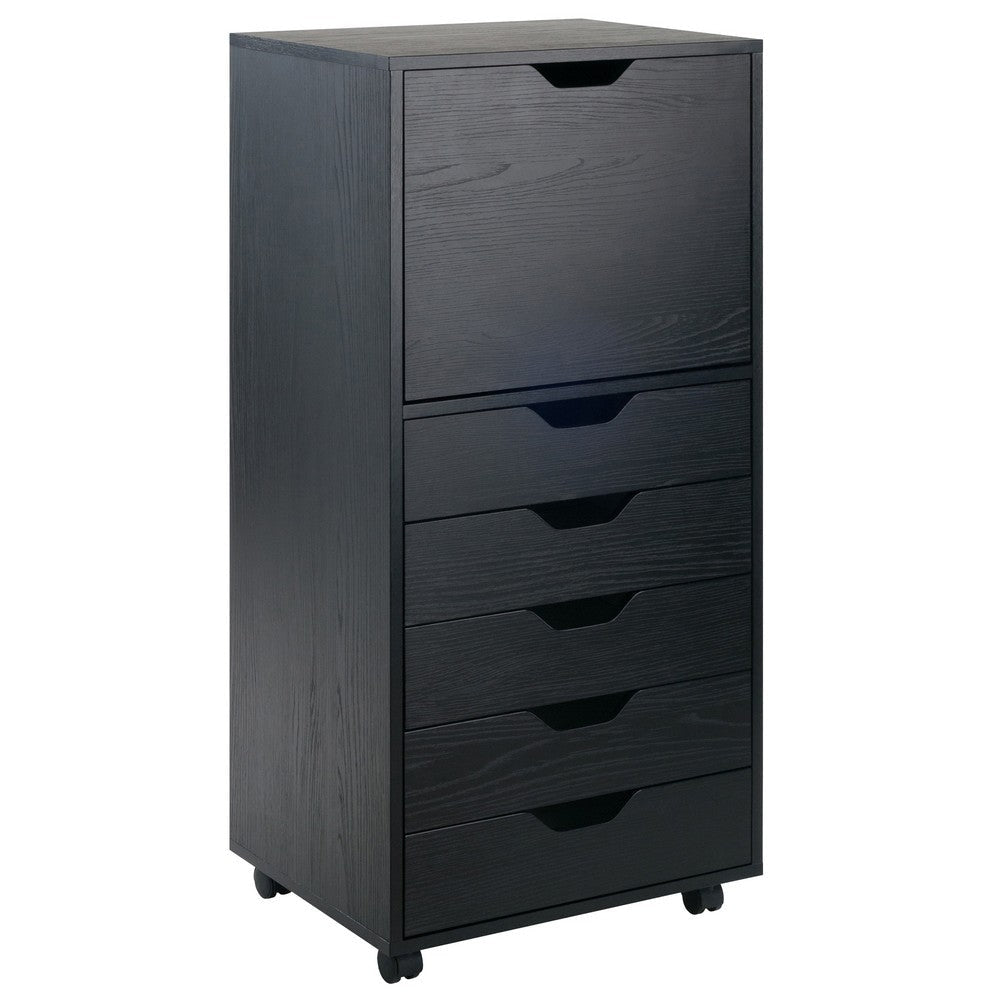 Halifax 5-Drawer Storage Mobile Cabinet, Black