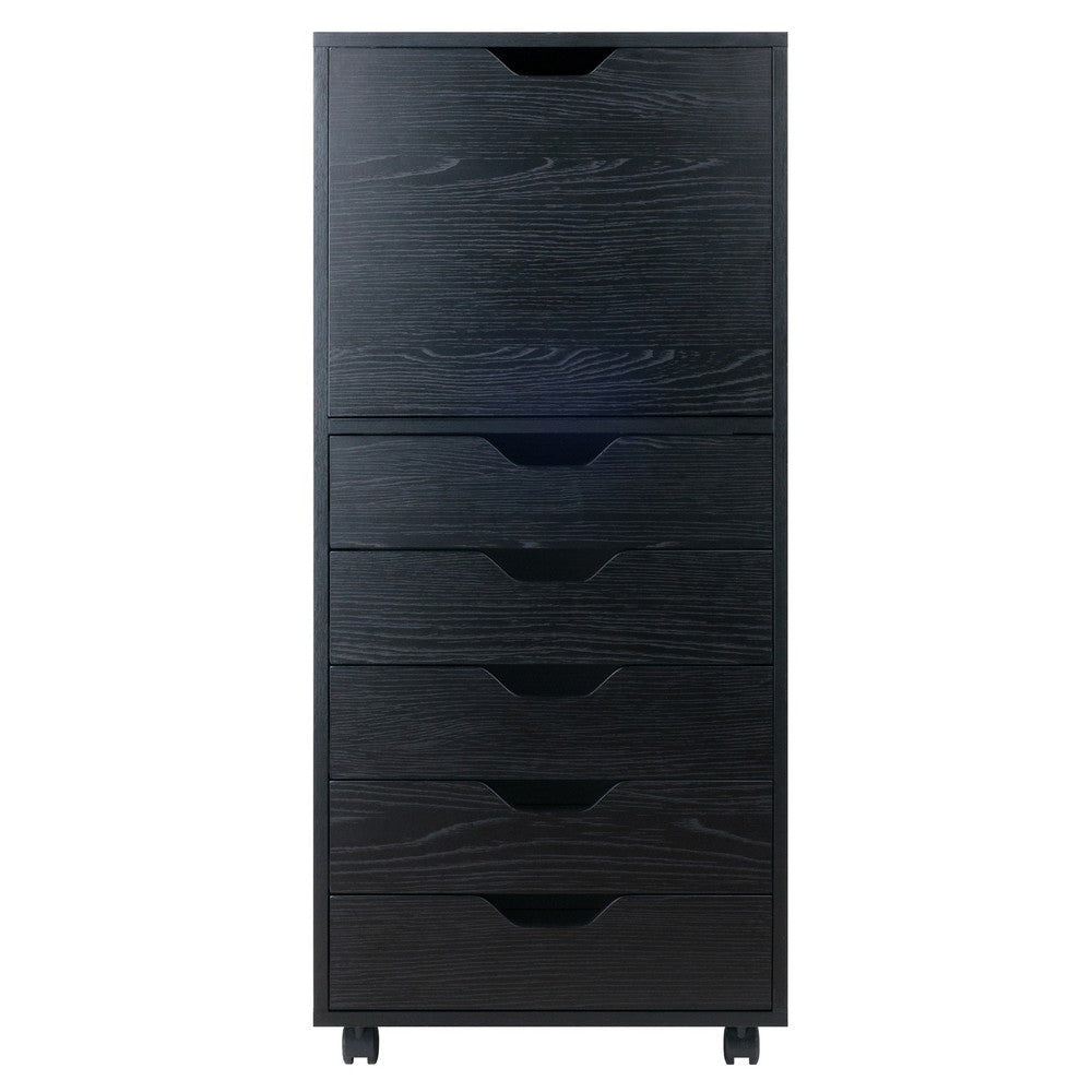 Halifax 5-Drawer Storage Mobile Cabinet Black WIN-20616