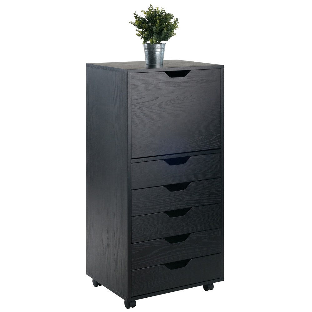 Halifax 5-Drawer Storage Mobile Cabinet Black WIN-20616