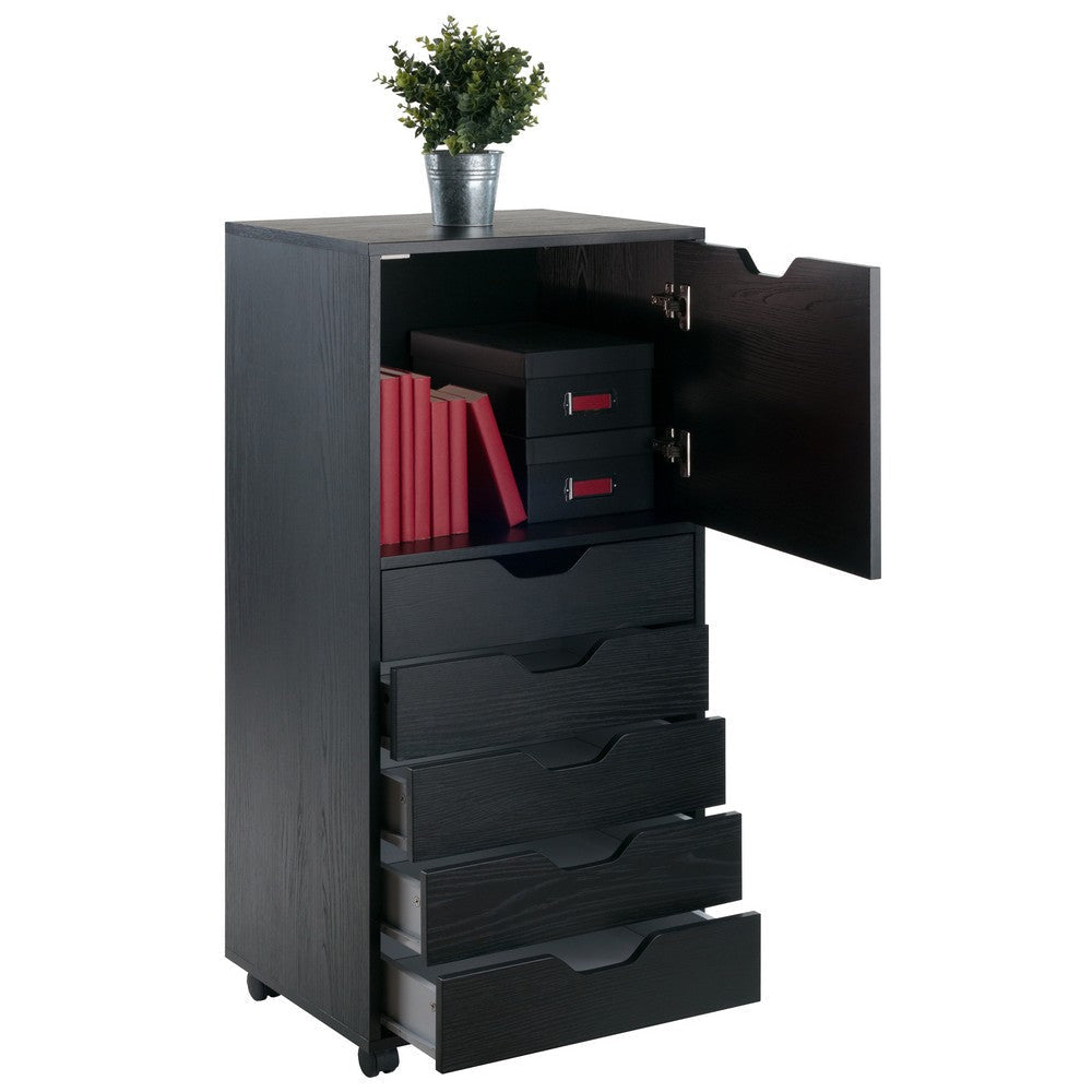 Halifax 5-Drawer Storage Mobile Cabinet Black WIN-20616